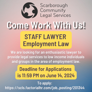 Staff lawyer for employment law poster
